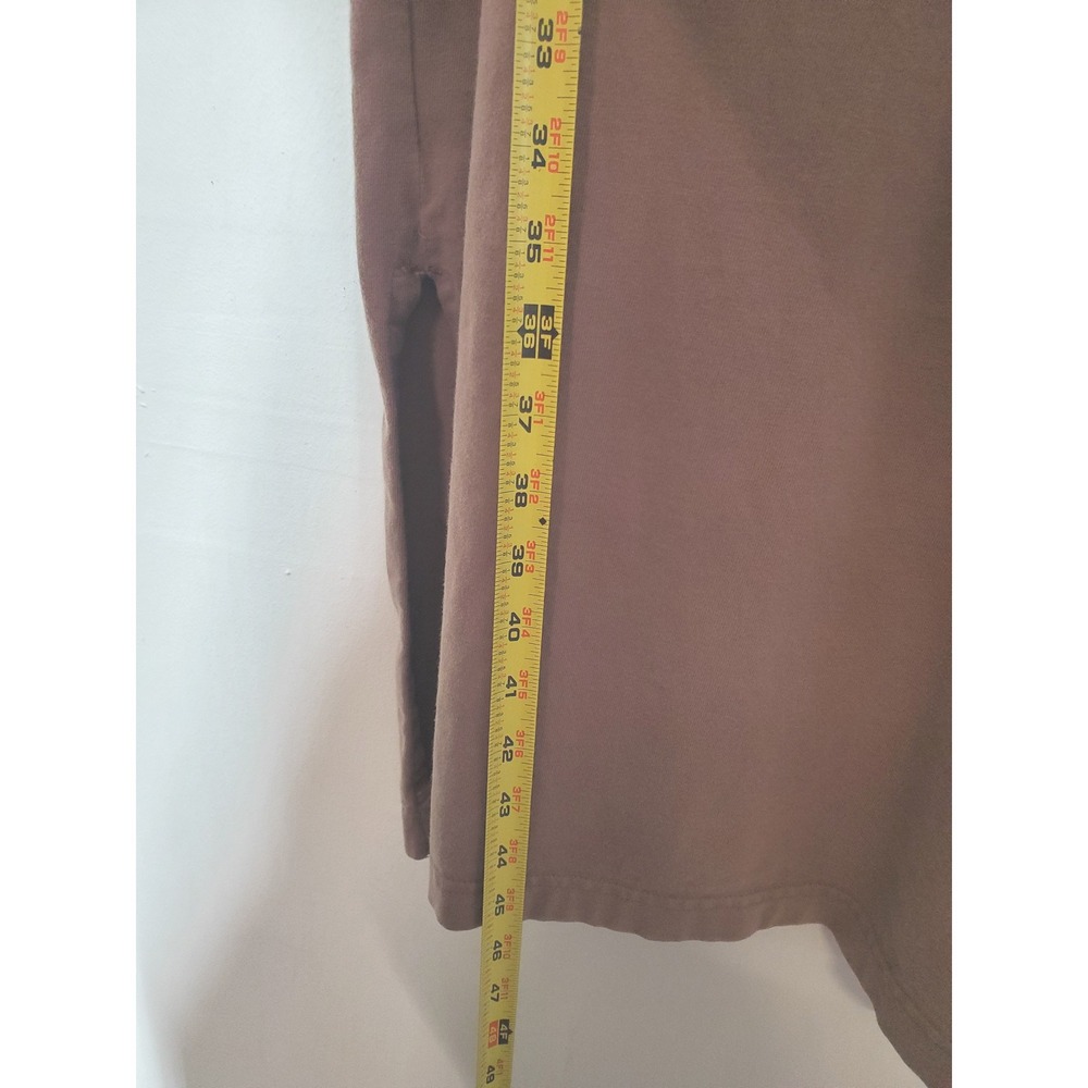 Pact Organic Cotton‎ T-SHIRT Maxi Dress Brown Size Medium Side Slits Casual - Picture 5 of 7